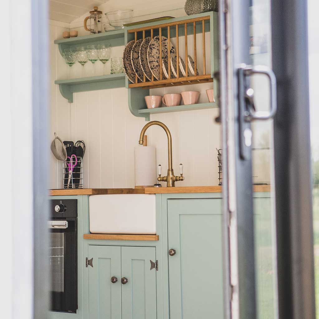Shepherd's hut granny annexe kitchen