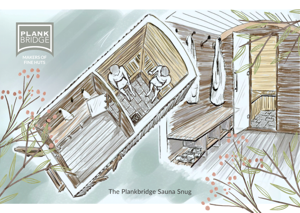 Plankbridge shepherd's hut Sauna Snug design drawing
