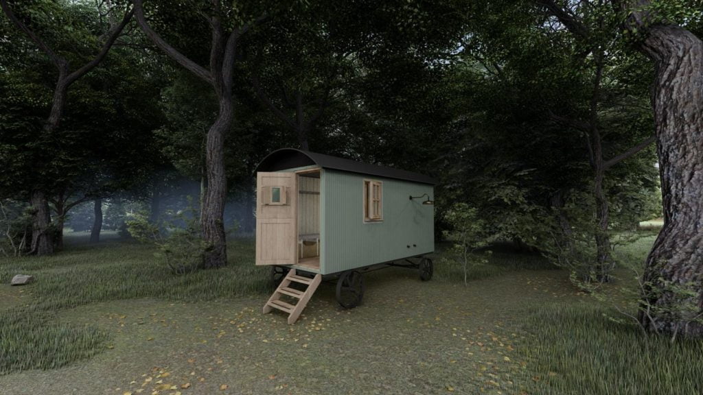 Plankbridge Sauna Snug shepherd's hut at RHS Chelsea Flower Show