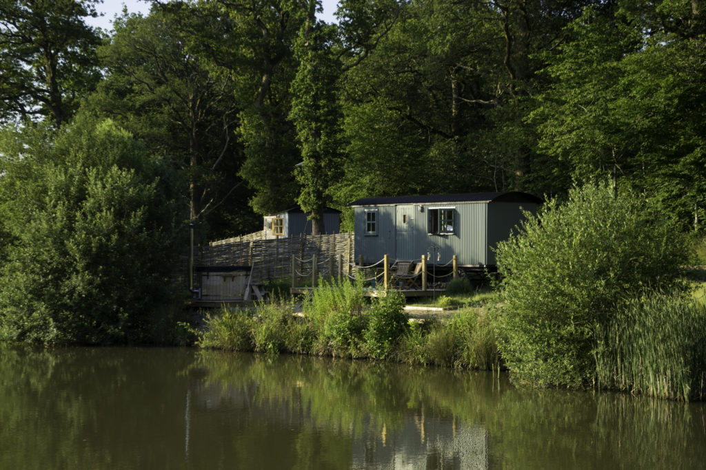 Lakeside glamping in a Plankbridge shepherd's hut