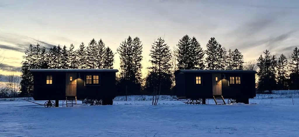 Plankbridge shepherd's hut in the USA