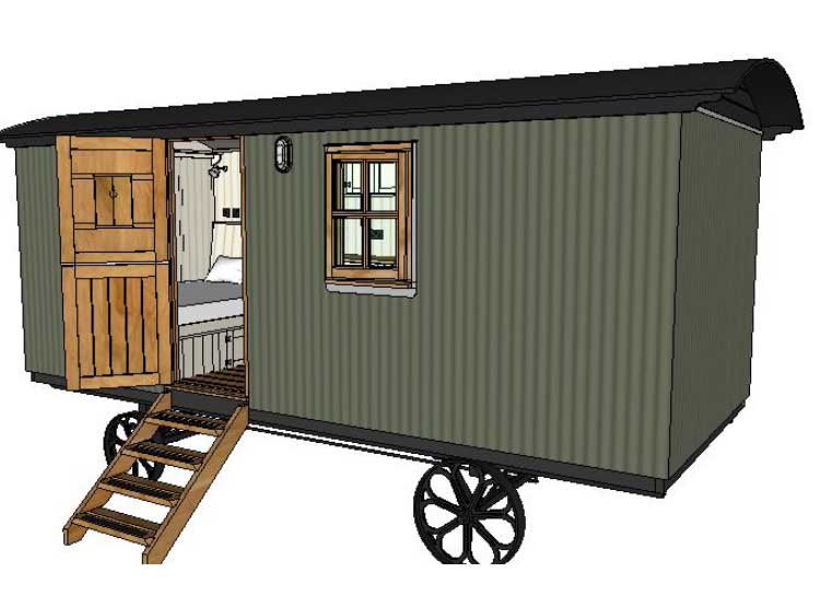 The Guest House shepherd's hut by Plankbridge CAD