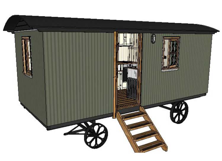 The Guest House shepherd's hut by Plankbridge CAD