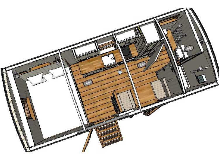 The Guest House shepherd's hut by Plankbridge CAD