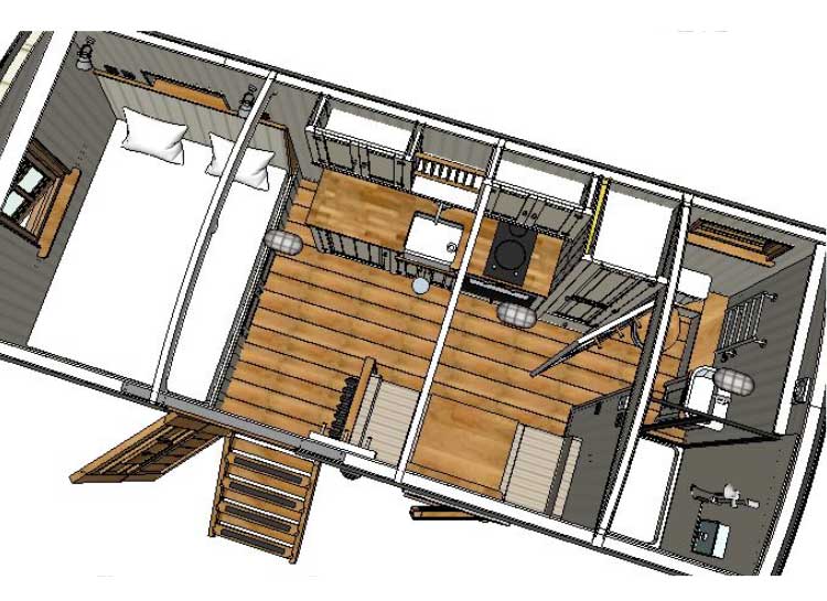 The Guest House shepherd's hut by Plankbridge CAD