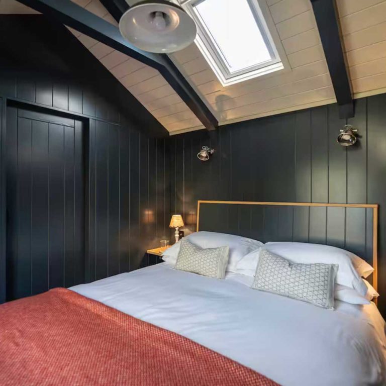 Bexington Ridge House bedroom, Plankbridge shepherd's huts